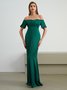 Satin Elegant Wedding Guest Dress