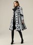 Geometric Shawl Collar Urban Trench Coat With Belt