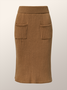 Tight Urban Midi Plain Skirt