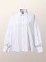 Plain Shirt Collar Loose Urban Blouse