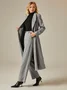 Urban Lapel Collar Long Sleeve Plain Coat With Belt