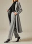 Urban Lapel Collar Long Sleeve Plain Coat With Belt