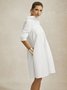 Shirt Dress Long sleeve Plain Simple Dress