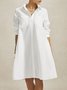 Shirt Dress Long sleeve Plain Simple Shirt Dress