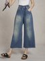 Daily Urban Denim Plain Wide leg Jeans