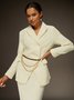 Regular Fit Lapel Collar Long Sleeve Plain Elegant Jacket