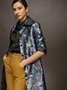 Urban Satin Jacquard Floral Long Jacket