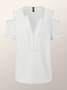 V-Neck Cut-Out Plain Urban Chic Blouse