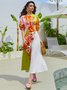 Floral Vacation Crew Neck Short Sleeve Maxi Dress