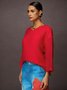 Casual V-Neck Loose Sheer Blouse