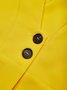 Elegant Plain Short Sleeve Buttoned Shawl Collar Midi Dress