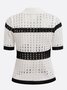 Vacation Color Block Buttoned Cardigan