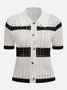 Vacation Color Block Buttoned Cardigan