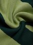 Casual Colorblock Buttoned Polo Collar Sweater