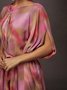 Vacation Random Print Printing Off The Shoulder Midi Dress With Belt