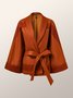 Loose Regular Size Natural Asymmetrical Overcoat