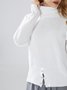 Stylewe White Daily Long sleeve Turtleneck Regular Fit  Sweater