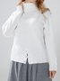 Stylewe White Daily Long sleeve Turtleneck Regular Fit  Sweater