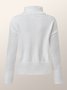 Stylewe White Daily Long sleeve Turtleneck Regular Fit  Sweater