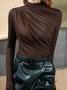 Simple  Basics Solid Long Sleeve  Top