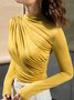 Simple  Basics Solid Long Sleeve  Top