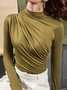 Simple  Basics Solid Long Sleeve  Top