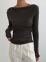 Long Sleeve Skinny Lady Solid Top