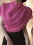 White Daily Plain Simple Short Sleeve Top
