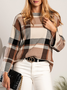 Regular Fit Crew Neck Simple Long Sleeve Sweater