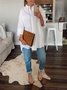 Loose Shirt Collar Plain Casual Blouse