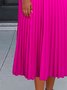 Plain Cold Shoulder Elegant Midi Dress