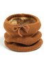 Women Warmth Faux Fur Neck Gaiter Knitted Hat