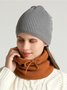 Women Warmth Faux Fur Neck Gaiter Knitted Hat