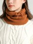 Women Warmth Faux Fur Neck Gaiter Knitted Hat