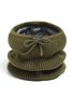 Women Warmth Faux Fur Neck Gaiter Knitted Hat
