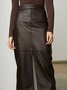 Plain Urban Loose Leather Pants