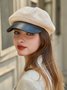 Elegant Color Block Wool-Blend Beret