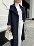 Lapel Collar Plain Urban Loose Long Sleeve Coat