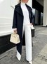 Lapel Collar Plain Urban Loose Long Sleeve Coat