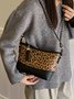 Leopard Clutch Bag Braided Chain Cross Body Bag
