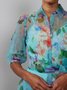 Floral Regular Fit Half Sleeve Vacation Shirt Dress