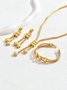 4pcs/set Elegant Electroplated 24K Gold Jewelry Set
