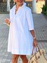 Urban Daily Loose Plain Shirt Dress