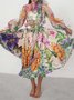 Elegant High Waist Loose Floral Skirt