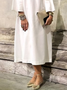 Loose Urban Crew Neck Three Quarter Sleeve Three Quarter Sleeve Dress