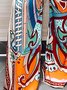 Abstract Print Casual Wide Leg Pants