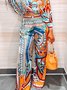 Abstract Print Casual Wide Leg Pants