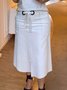 Urban A-line Belted Mid Skirt