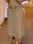 Urban A-line Belted Mid Skirt