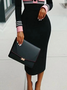 Elegant High Elasticity Sweater Midi Dress